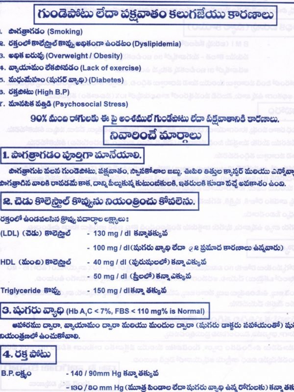 Preventing CAD and CVA - Telugu page1